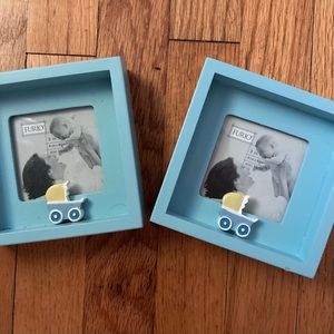 Baby picture frames-NEW. Wood and Glass.